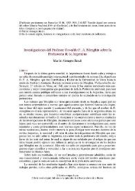 Investigaciones del profesor Oswaldo F. A. Menghin sobre la Prehistoria de la Argentina / Martín Almagro Basch | Biblioteca Virtual Miguel de Cervantes
