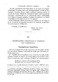 Inscripciones visigóticas y hebreas de Tarragona / Fidel Fita | Biblioteca Virtual Miguel de Cervantes