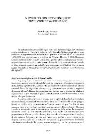 D. Javier de León Bendicho Qüilty, traductor de Valerio Flaco / Pere-Enric Barreda | Biblioteca Virtual Miguel de Cervantes