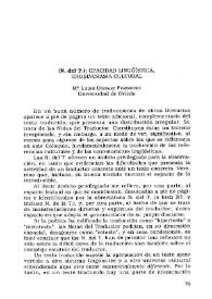 Opacidad lingüística, idiosincrasia cultural (N.del T.) / M.ªLuisa Donaire Fernández | Biblioteca Virtual Miguel de Cervantes