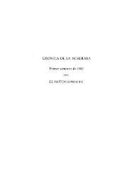 Crónica de la Academia. Primer semestre de 1987 / J. J. Martín González | Biblioteca Virtual Miguel de Cervantes
