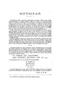 Noticias. Boletín de la Real Academia de la Historia. Tomo 45 (julio-septiembre 1904). Cuaderno I-III / F. F., C. F. D. | Biblioteca Virtual Miguel de Cervantes