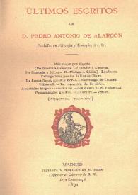 Últimos escritos / de Pedro Antonio de Alarcón ... | Biblioteca Virtual Miguel de Cervantes