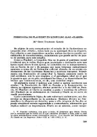 Presencia de Flaubert en Leopoldo Alas "Clarín" / M.ª Cruz Toledano García | Biblioteca Virtual Miguel de Cervantes