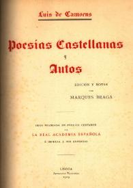 Poesías castellanas y autos / Luis de Camoes; edición y notas por Marqués Braga | Biblioteca Virtual Miguel de Cervantes