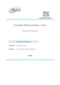 Fernando Fernán-Gómez, autor / Cristina Ros Berenguer | Biblioteca Virtual Miguel de Cervantes