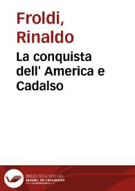 La conquista dell' America e Cadalso / Rinaldo Froldi | Biblioteca Virtual Miguel de Cervantes