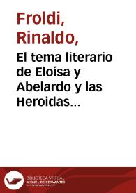 El tema literario de Eloísa y Abelardo y las Heroidas de José Marchena / Rinaldo Froldi | Biblioteca Virtual Miguel de Cervantes