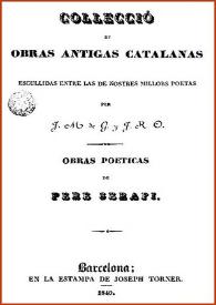 Obras poéticas / de Pere Serafí | Biblioteca Virtual Miguel de Cervantes