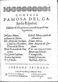 El gallardo español / por Miguel de Ceruantes Saauedra ... | Biblioteca Virtual Miguel de Cervantes