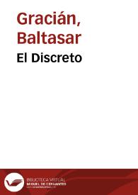 El Discreto / Baltasar Gracián | Biblioteca Virtual Miguel de Cervantes