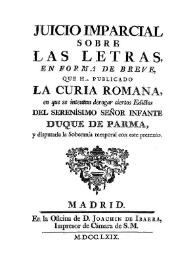 Introducción del Juicio imparcial sobre el Monitorio de Parma / Pedro Rodríguez Campomanes | Biblioteca Virtual Miguel de Cervantes