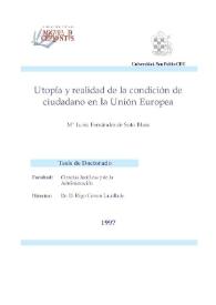 Utopía y realidad de la condición de ciudadano en la Unión Europea / María Luisa Fernández de Soto Blass | Biblioteca Virtual Miguel de Cervantes