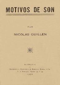 Motivos de son / por Nicolás Guillén | Biblioteca Virtual Miguel de Cervantes
