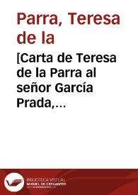 [Carta de Teresa de la Parra al señor García Prada, París, 5 de mayo de 1931] / Teresa de la Parra | Biblioteca Virtual Miguel de Cervantes
