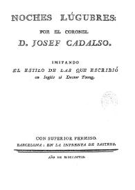 Noches lúgubres / José Cadalso | Biblioteca Virtual Miguel de Cervantes