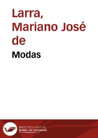 Modas / Mariano José de Larra | Biblioteca Virtual Miguel de Cervantes