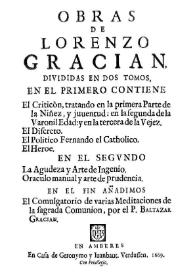 Obras de Lorenzo Gracián : divididas en dos tomos... | Biblioteca Virtual Miguel de Cervantes