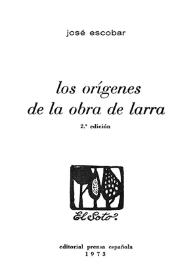 Los orígenes de la obra de Larra / José Escobar | Biblioteca Virtual Miguel de Cervantes
