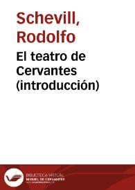 El teatro de Cervantes (introducción) | Biblioteca Virtual Miguel de Cervantes