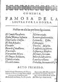 La locura por la honra : comedia famosa / Lope de Vega | Biblioteca Virtual Miguel de Cervantes