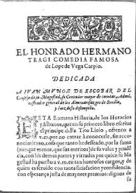 El honrado hermano : tragicomedia famosa / Lope de Vega | Biblioteca Virtual Miguel de Cervantes