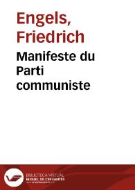 Manifeste du Parti communiste / Friedrich Engels; Karl Marx | Biblioteca Virtual Miguel de Cervantes