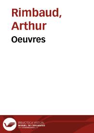 Oeuvres / Arthur Rimbaud | Biblioteca Virtual Miguel de Cervantes