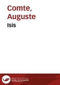Isis / Auguste Comte | Biblioteca Virtual Miguel de Cervantes