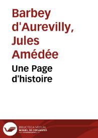 Une Page d'histoire / Jules Barbey d'Aurevilly | Biblioteca Virtual Miguel de Cervantes