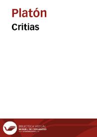Critias / Platon | Biblioteca Virtual Miguel de Cervantes