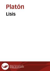 Lysis / by Plato | Biblioteca Virtual Miguel de Cervantes
