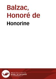 Honorine / Honoré de Balzac | Biblioteca Virtual Miguel de Cervantes