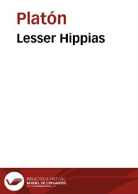 Lesser Hippias / Plato | Biblioteca Virtual Miguel de Cervantes