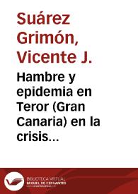 Hambre y epidemia en Teror (Gran Canaria) en la crisis del antiguo régimen / Vicente J.Suárez Grimón | Biblioteca Virtual Miguel de Cervantes