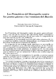 Las "Premáticas del Desengaño contra los poetas güeros" y las versiones del "Buscón" / Antonio Azaustre Galiana | Biblioteca Virtual Miguel de Cervantes