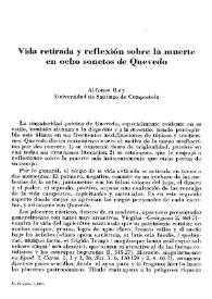 Vida retirada y reflexión sobre la muerte en ocho sonetos de Quevedo / Alfonso Rey | Biblioteca Virtual Miguel de Cervantes