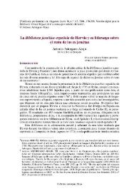 La "Biblioteca jesuítico-española" de Hervás y su liderazgo sobre el resto de los ex jesuitas / Antonio Astorgano Abajo | Biblioteca Virtual Miguel de Cervantes