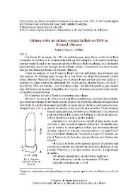 Informe sobre un miliario romano hallado en 1956 en Binaced (Huesca) / Antonio García y Bellido | Biblioteca Virtual Miguel de Cervantes