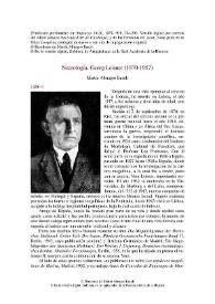 Necrología. Georg Leisner (1870-1957) / Martín Almagro Basch | Biblioteca Virtual Miguel de Cervantes