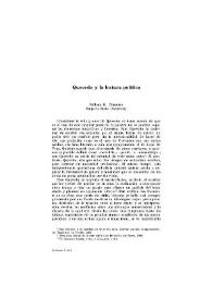 Quevedo y la lectura política / William H. Clamurro | Biblioteca Virtual Miguel de Cervantes