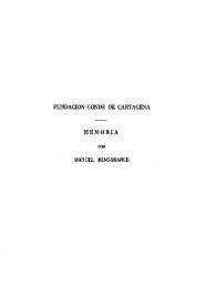 Memoria [Fundación Conde de Cartagena] / Manuel Mingorance | Biblioteca Virtual Miguel de Cervantes