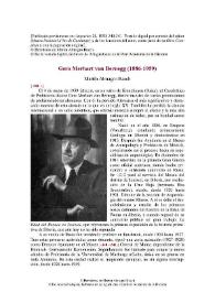 Gero Merhart von Bernegg (1886-1959) / Martín Almagro Basch | Biblioteca Virtual Miguel de Cervantes