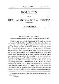 Fr. Salvador Laín y Rojas. Dos cartas inéditas de este franciscano ilustre / Fidel Fita | Biblioteca Virtual Miguel de Cervantes
