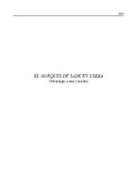 El marqués de Sade en Usera / José María Rodríguez Méndez | Biblioteca Virtual Miguel de Cervantes