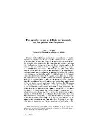 Dos apuntes sobre el influjo de Quevedo en los poetas novohispanos / Arnulfo Herrera | Biblioteca Virtual Miguel de Cervantes