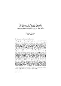 El "Vejamen" de Antonio Hurtado de Mendoza en Sevilla (1624) y su relación con una Carta de Quevedo / Abraham Madroñal | Biblioteca Virtual Miguel de Cervantes