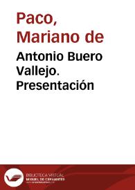 Antonio Buero Vallejo. Presentación | Biblioteca Virtual Miguel de Cervantes