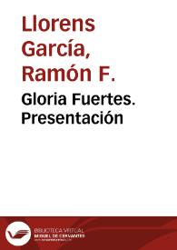 Gloria Fuertes. Presentación | Biblioteca Virtual Miguel de Cervantes
