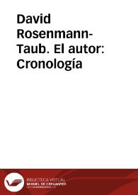 David Rosenmann-Taub. Cronología | Biblioteca Virtual Miguel de Cervantes
